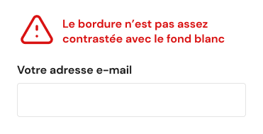 Une bordure de champ de formulaire à peine visible