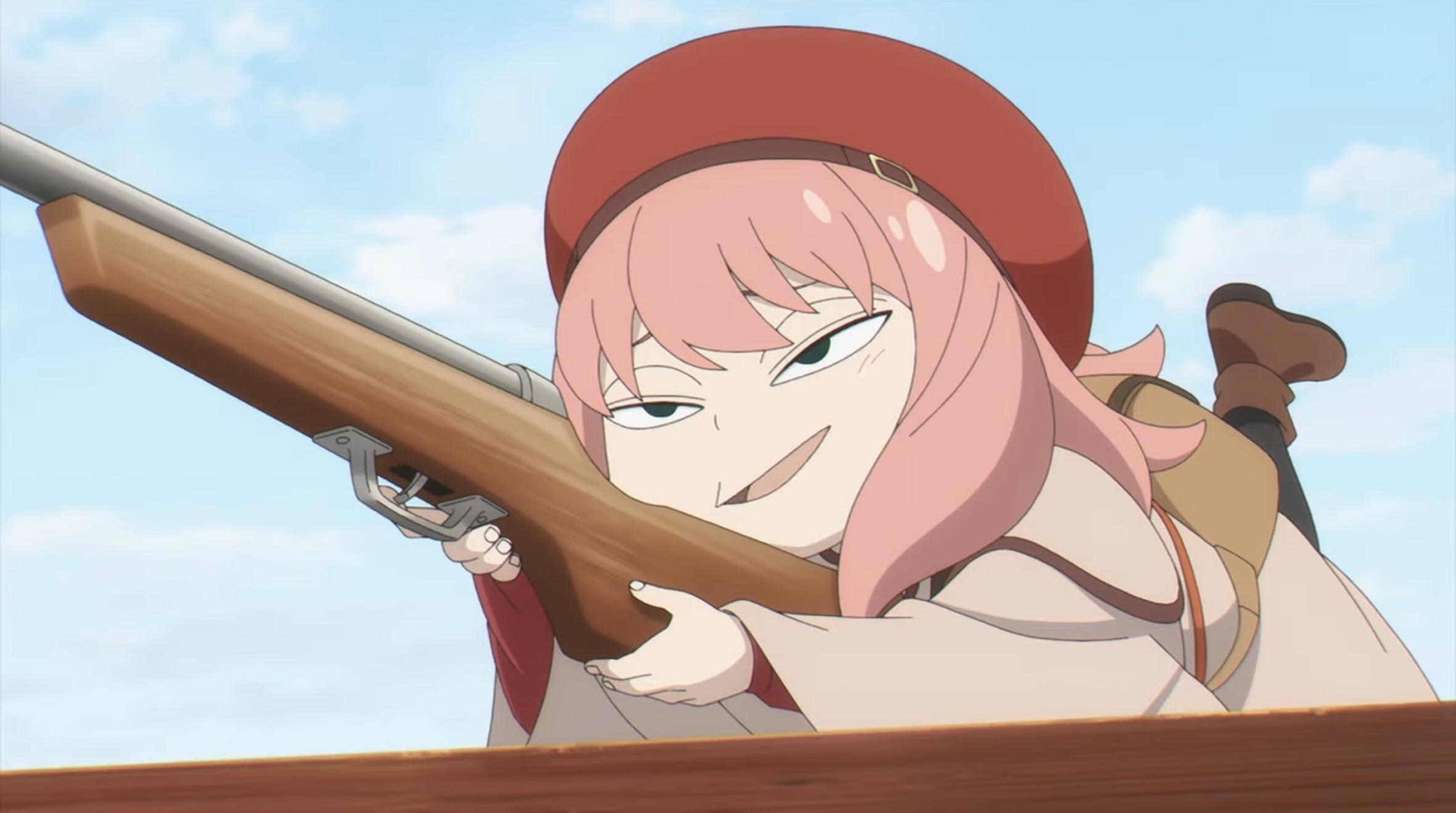 Anya, un personnage de l’anime Spy x Family, avec son fusil