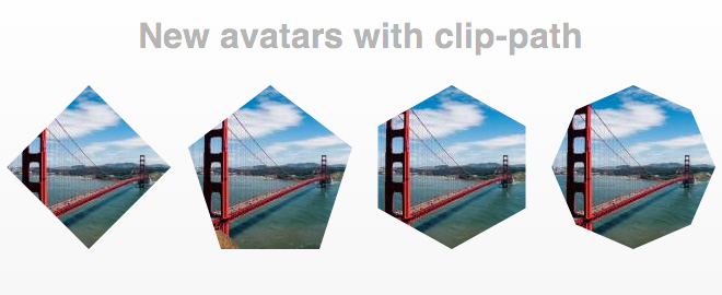 Avatars avec clip-path()