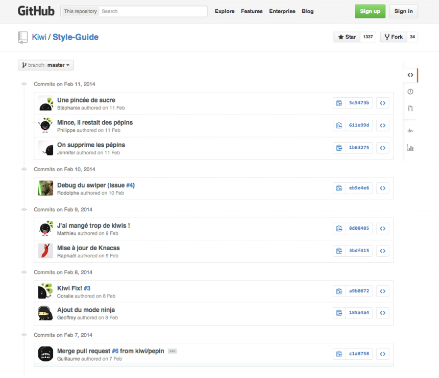 Un guide de style sur Github